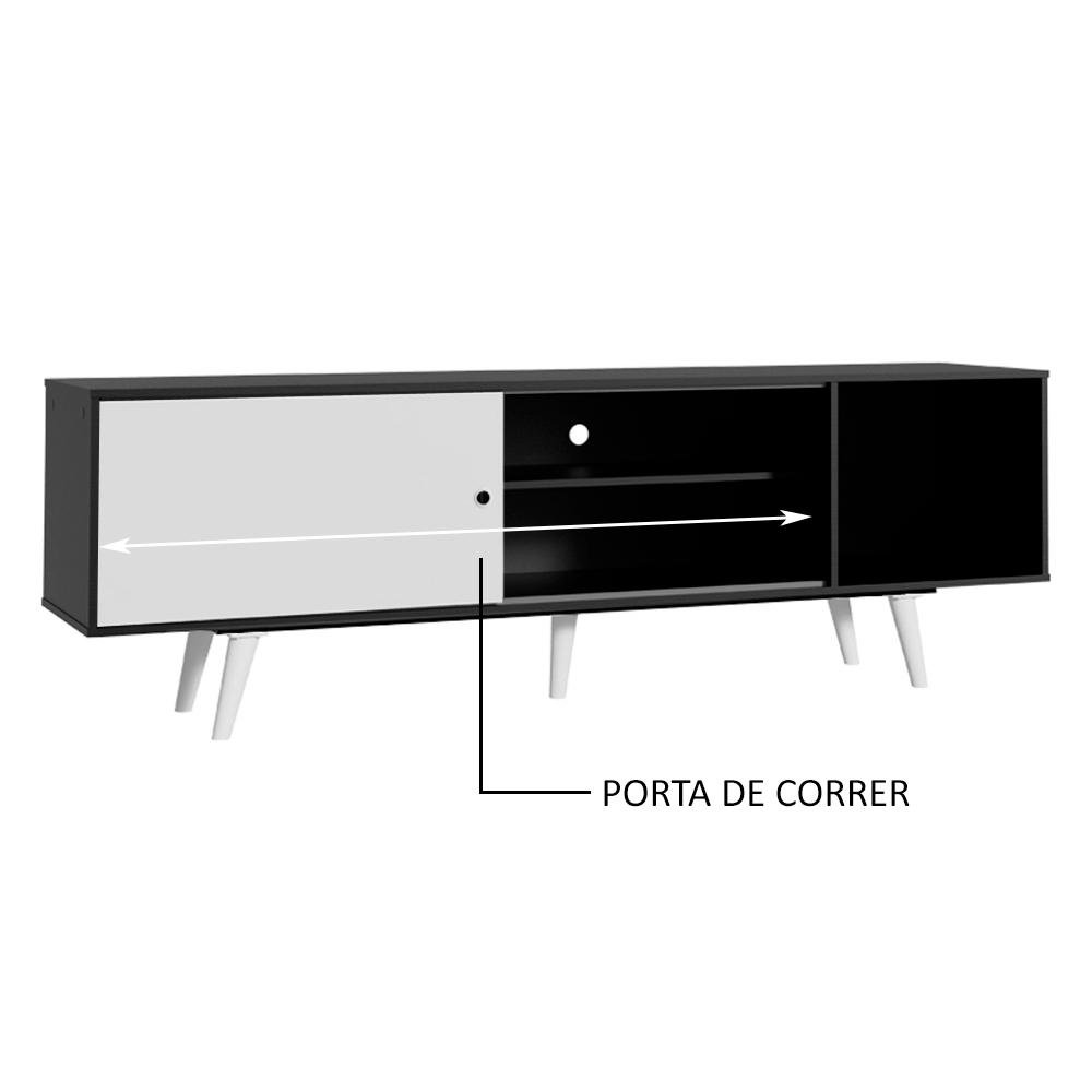 Rack Madesa Dubai para Tv até 65 Polegadas com Pés - Preto/branco/branco - 6