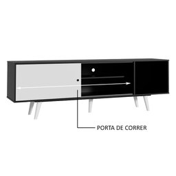 Rack Madesa Dubai para Tv até 65 Polegadas com Pés - Preto/branco/branco - 6
