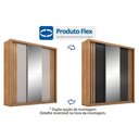 Ver imagem 2 de Guarda Roupa 3 Portas de Correr (1 C/ Espelho) e 2 Gavetas Moema Flex Amêndola/nude ou Preto - Dem