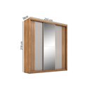 Ver imagem 3 de Guarda Roupa 3 Portas de Correr (1 C/ Espelho) e 2 Gavetas Moema Flex Amêndola/nude ou Preto - Dem
