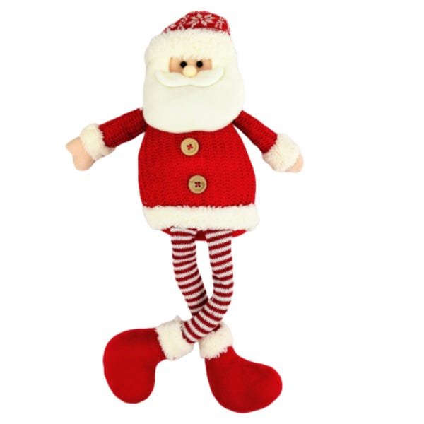 Jogo Papai Noel e Boneco de Neve Pelúcia Sentado Vermelho e Branco