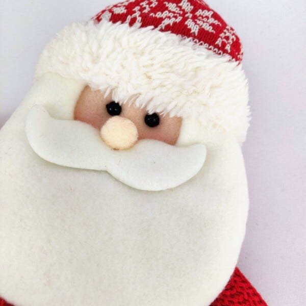 Jogo Papai Noel e Boneco de Neve Pelúcia Sentado Vermelho e Branco