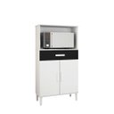 Ver imagem 2 de Balcão Armário Organizador Microondas e Forno Duplo Branco/preto