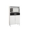 Balcão Armário Organizador Microondas e Forno Duplo Branco/preto - 2