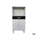 Ver imagem 6 de Balcão Armário Organizador Microondas e Forno Duplo Branco/preto