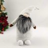 Gnomo Boneco De Natal Branco Cinza Luxo 55x24cm Pezinho - 2