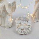 Ver imagem 4 de Presepio Porcelana Moderno Branco Ouro Enfeite De Natal 9pç