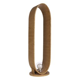 Luminária de Chão Madeira Oval Slim - Lâmpada G9 (cupula em Vidro):freijó - 1