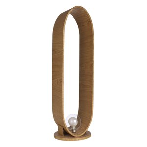 Luminária de Chão Madeira Oval Slim - Lâmpada G9 (cupula em Vidro):freijó