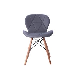 Kit 02 Cadeiras Estofada Jantar Charles Eames Eiffel Slim Wood Confort Cinza - 4
