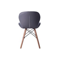 Kit 02 Cadeiras Estofada Jantar Charles Eames Eiffel Slim Wood Confort Cinza - 3
