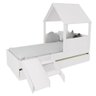 Bicama Casinha com Telhado Mdf e Escada/ Escorregador Branco Mobilistore - 2