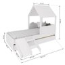 Bicama Casinha com Telhado Mdf e Escada/ Escorregador Branco Mobilistore - 3