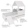 Bicama Casinha com Telhado Mdf e Escada/ Escorregador Branco Mobilistore - 4