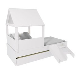 Bicama Casinha com Telhado Mdf e Escada/ Escorregador Branco Mobilistore - 5