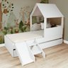 Bicama Casinha com Telhado Mdf e Escada/ Escorregador Branco Mobilistore - 1