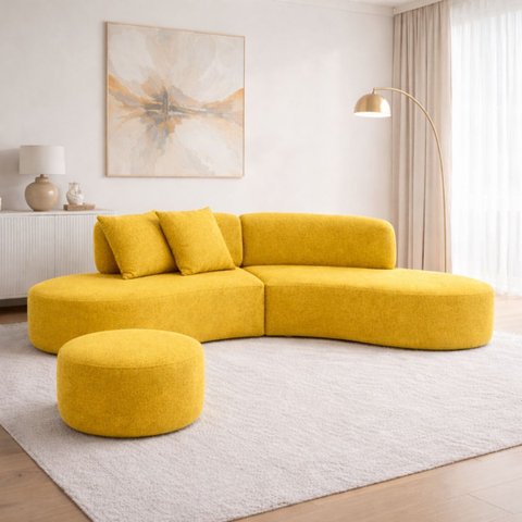 Sofá Virgínia 3m Estofado Suede Moderno Confortável Luxo