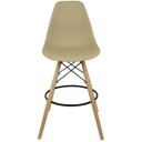Ver imagem 3 de Kit 5 Banquetas Charles Eames Eiffel Wood Design Base Fixa Madeira - Bege