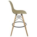 Ver imagem 4 de Kit 5 Banquetas Charles Eames Eiffel Wood Design Base Fixa Madeira - Bege