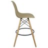 Kit 5 Banquetas Charles Eames Eiffel Wood Design Base Fixa Madeira - Bege - 4