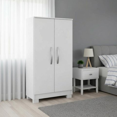 Multiuso Armário 2 Portas Branco em Mdp Compacto Moderno