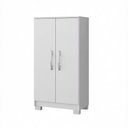 Ver imagem 2 de Multiuso Armário 2 Portas Branco em Mdp Compacto Moderno