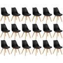 Ver imagem 1 de Conjunto 18 Cadeiras de Jantar Eames Wood Leda Design Estofada - Preto