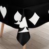Toalha de Mesa Quadrada 4 Lugares Naipes Preto - 2