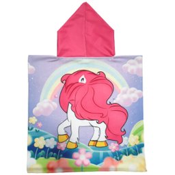 Toalha Poncho De Praia e Piscina Infantil Com Capuz Unicórnio - 4