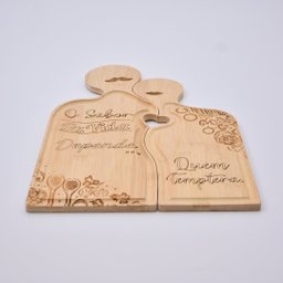 Kit 2 Tábuas de Corte de Bambu Decorativa - 3