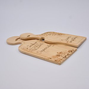 Kit 2 Tábuas de Corte de Bambu Decorativa