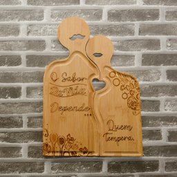 Kit 2 Tábuas de Corte de Bambu Decorativa - 2