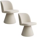Ver imagem 1 de Kit 02 Cadeiras de Jantar Giratória Liz Bouclé Off White - Nexta Casa