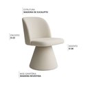 Ver imagem 3 de Kit 02 Cadeiras de Jantar Giratória Liz Bouclé Off White - Nexta Casa