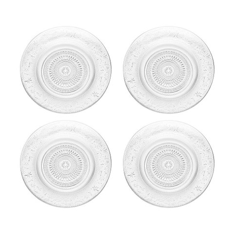 Jogo de Pratos de Sobremesa Turim em Vidro 4 Peças 17,5cm - Hauskraft