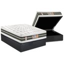 Ver imagem 1 de Cama Box Baú Casal: Colchão Molas Bonnel Castor Silver Star Air Double Face + Base CRC Suede Gray