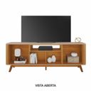 Ver imagem 5 de Rack para TV até 70 Polegadas MDF 180cm Pés em Madeira Maciça Bancada Detalhes Curvos