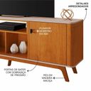 Ver imagem 6 de Rack para TV até 70 Polegadas MDF 180cm Pés em Madeira Maciça Bancada Detalhes Curvos