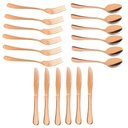 Ver imagem 1 de Kit Jogo de Talheres Mesa Gold Rose 18pçs Inox Luxo Rústico