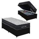 Ver imagem 2 de Cama Box Baú Solteiro Sintético com Colchão Molas Ensacadas Royal Air Preto