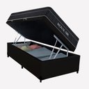 Ver imagem 1 de Cama Box Baú Solteiro Sintético com Colchão Molas Ensacadas Royal Air Preto