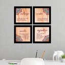 Ver imagem 2 de Kit 4 Quadros Decorativos Composê Aceito Agradeço Confio Entrego - PRETO