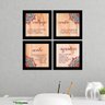 Kit 4 Quadros Decorativos Composê Aceito Agradeço Confio Entrego - PRETO - 2