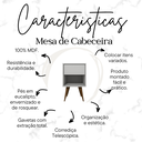 Ver imagem 7 de Kit 2 Mesas de Cabeceira Retrô Pés Palito 100% Mdf Plancasa Branco Tx