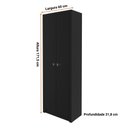 Ver imagem 3 de Armário para Escritório Multiuso 2 Portas Me4105 Tecnomobili Preto