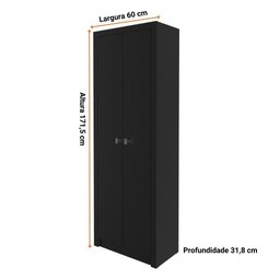 Armário para Escritório Multiuso 2 Portas Me4105 Tecnomobili Preto - 3
