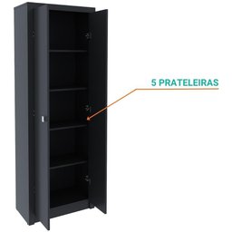 Armário para Escritório Multiuso 2 Portas Me4105 Tecnomobili Preto - 4