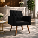 Ver imagem 2 de Poltrona Decorativa Capitonê Confortável para Recepção Preto