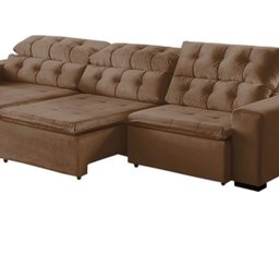 Sofá Retrátil Reclinável 8 Lugares 3m Suede Marrom Megasul - 2