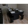 Mesa de Sinuca e Jantar com 2 Bancos - 2,00x1,10 - Bordo - 6